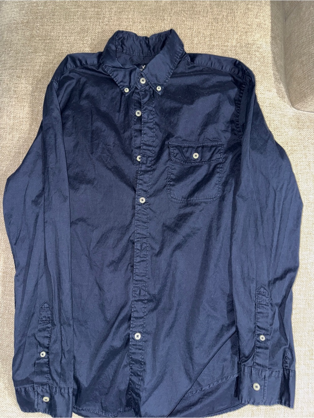 American Eagle Outfitters Navy Button-Down Shirt